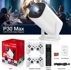 Projector With 2 Gamepads Android 11 Wifi6 Bt Home Theater Office