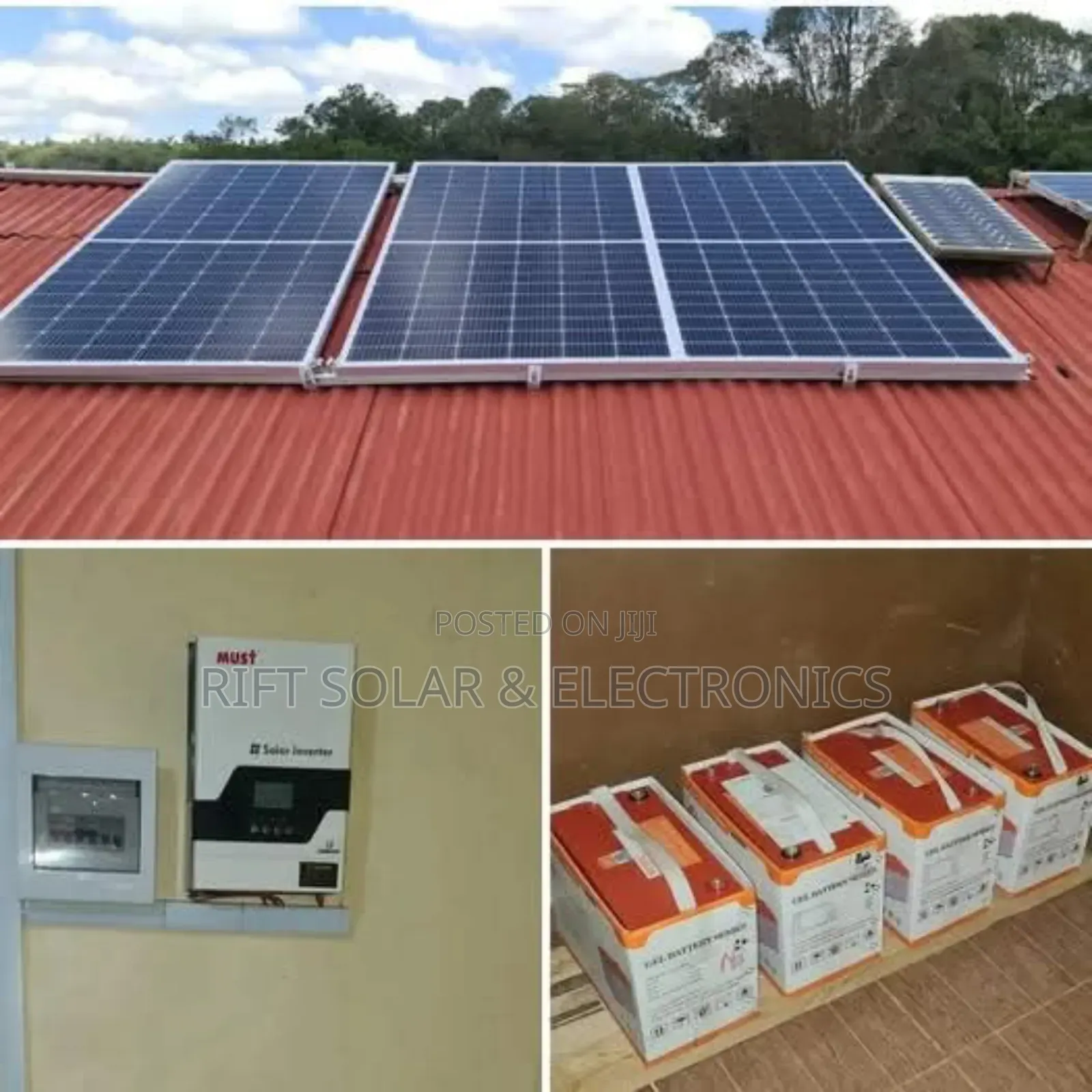 2.2kva Hybrid Inverter -(3)575w Solar Panels - (4)100ah Gel Batteries