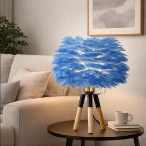Blue Medium Sizes Feathers Like Bedside Lamp