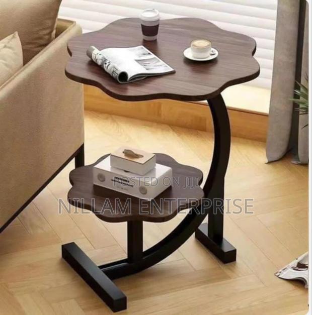Double Layer C-Shaped End Table, - thumbnail 3