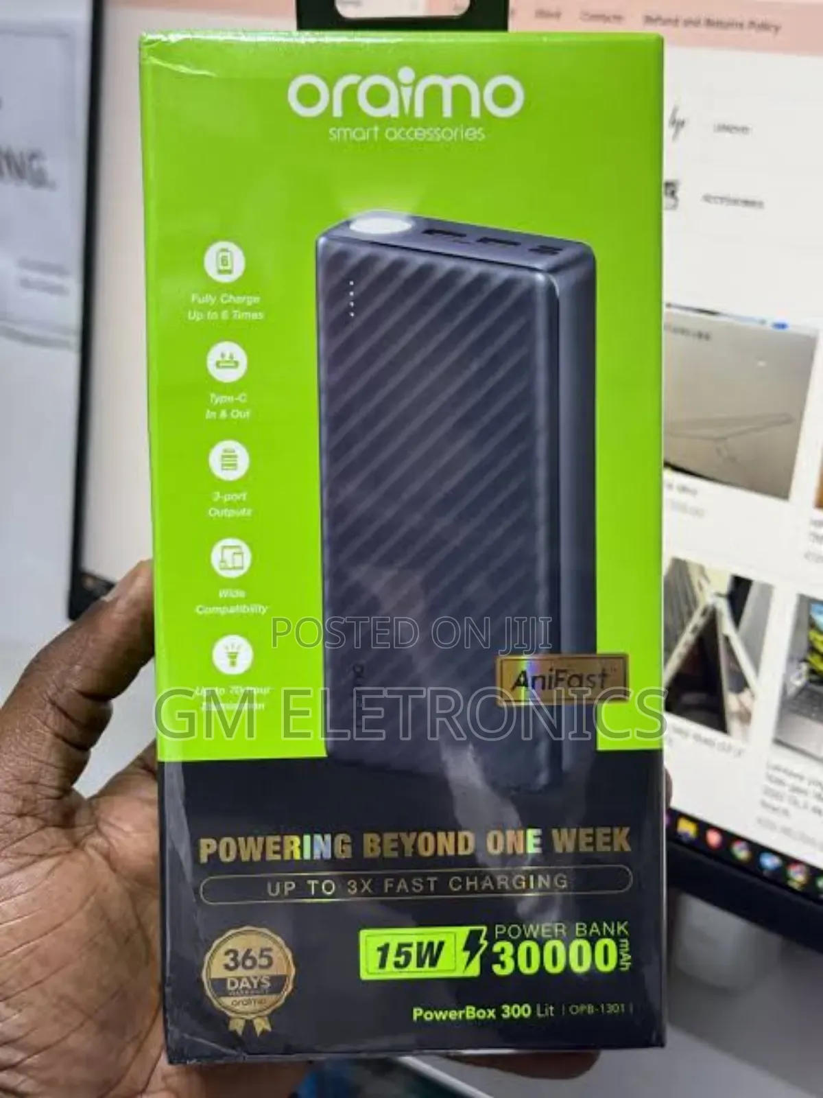 30000mah Li-Polymer Powerbank Fast Charging - 15w Type C Input Output