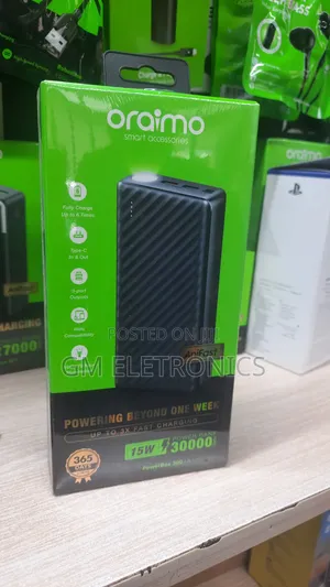 30000mah Li-Polymer Powerbank Fast Charging - 15w Type C Input Output