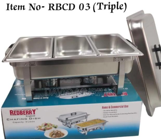 Redberry Chaffing Dish With Triple Partition - main view