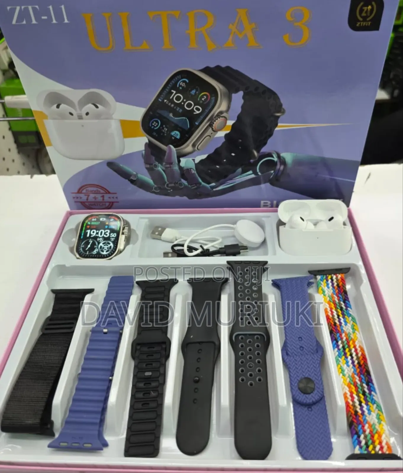 Ultra 3 Zt-11 Smart Watch *With 7 Straps + Free Pods