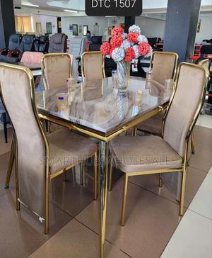 Modern Executive 6 Sitter Marble Dinning Table - main view