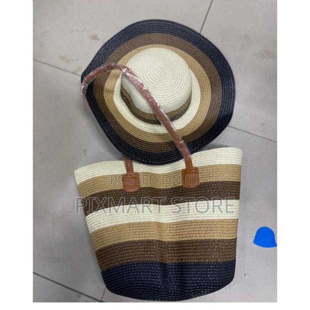 Elegant Matching Set: Women’S Beach Bag and Sun Hat Combo