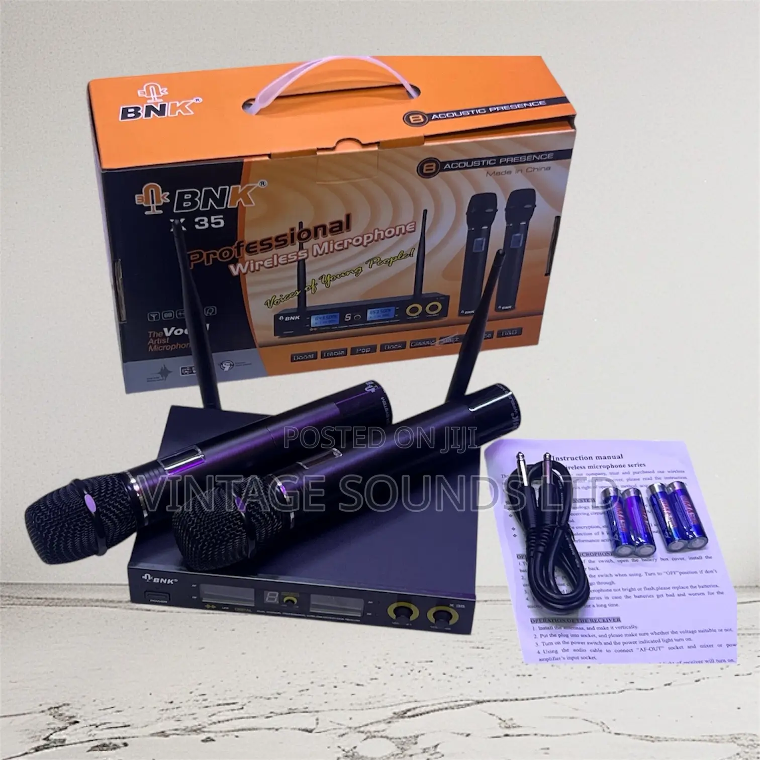 BNK X35 2pcs Uhf Wireless Microphones (150 M Range )