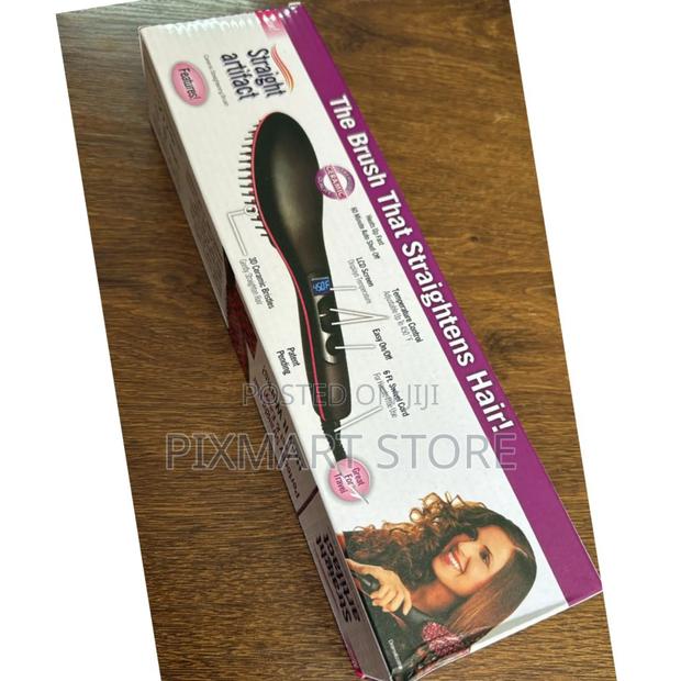 2-in-1 Styling Brush Flat Iron Hair Straightener