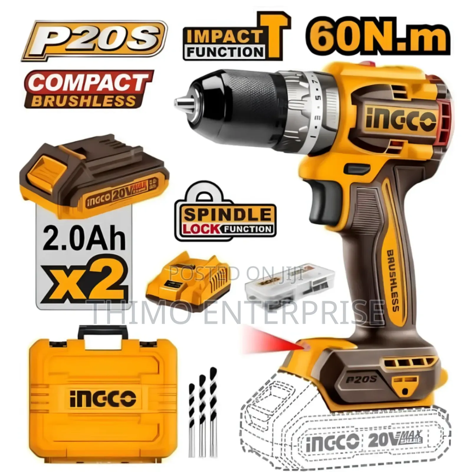 Ingco Cordless Impact Drill 20v
