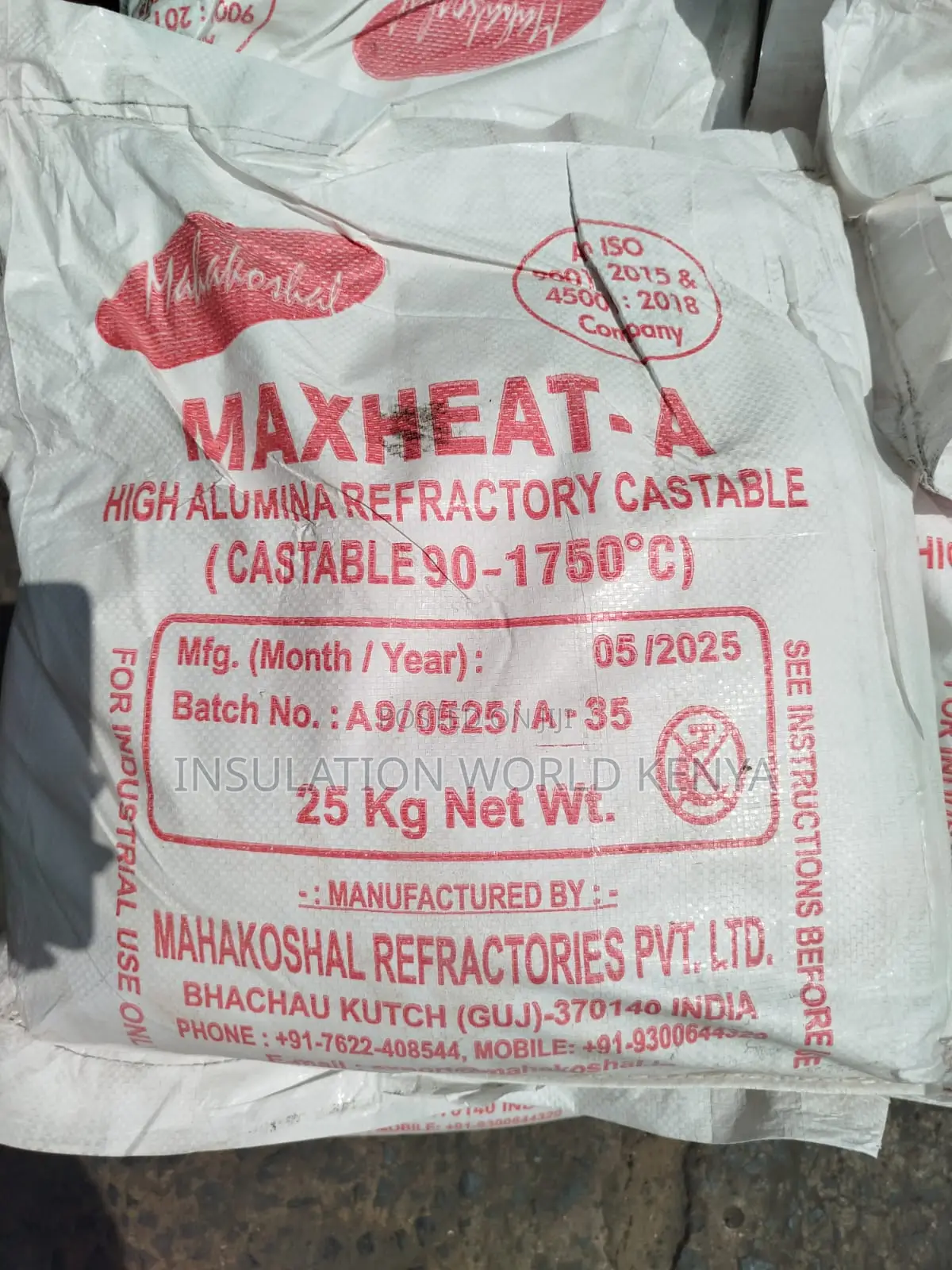 1750°C High-Temperature Refractory Cement - Maxheat a 25kgs