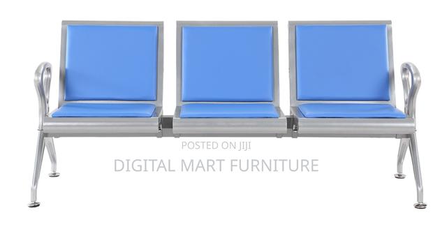 Blue Leather Lobby Reception Sofa - thumbnail 5