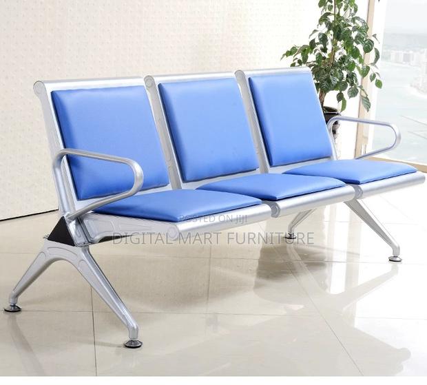 Blue Leather Lobby Reception Sofa - thumbnail 6