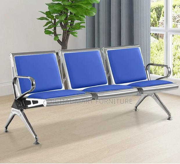 Blue Leather Lobby Reception Sofa - thumbnail 7
