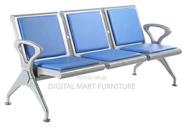 Blue Leather Lobby Reception Sofa - thumbnail 8