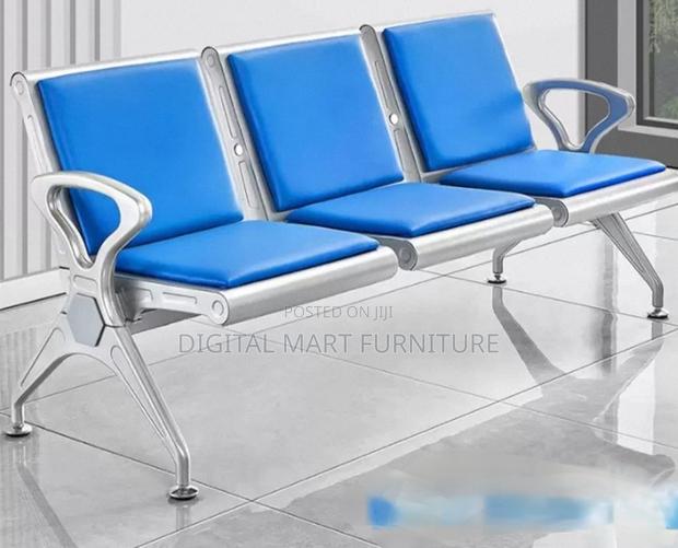Blue Leather Lobby Reception Sofa - thumbnail 9