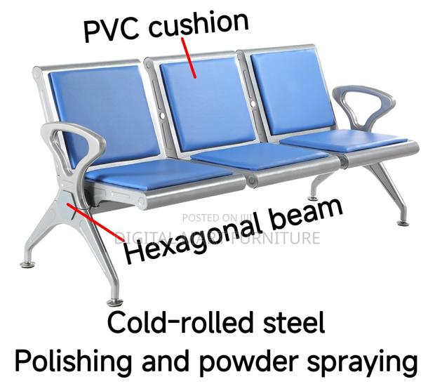Blue Leather Lobby Reception Sofa - thumbnail 10