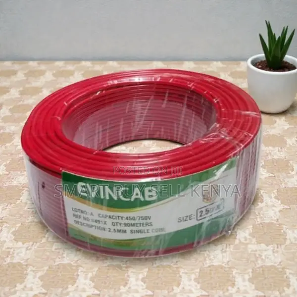 Evin 1.5mm Red Solid Core Indoor Electrical Cable With PVC Sheath