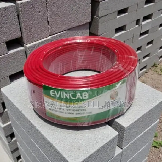 Evin Red 2.5mm 90m Heavy Duty PVC Insulated Long Life Electrical Cable