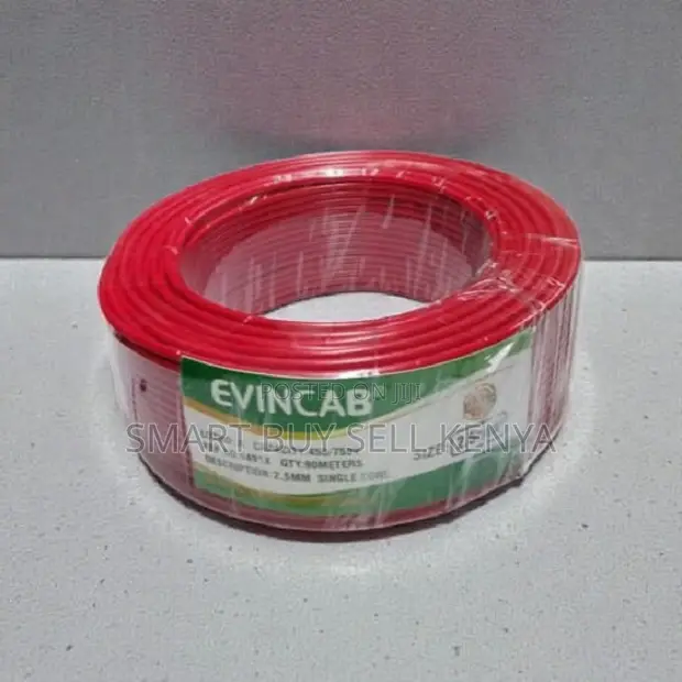 Evin High Performance Red 2.5mm 90m Flexible Wiring Electrical Cable
