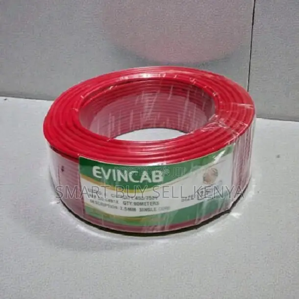 Evin Long-Lasting Red 2.5mm 90m PVC Flexible Wiring Electrical Cable