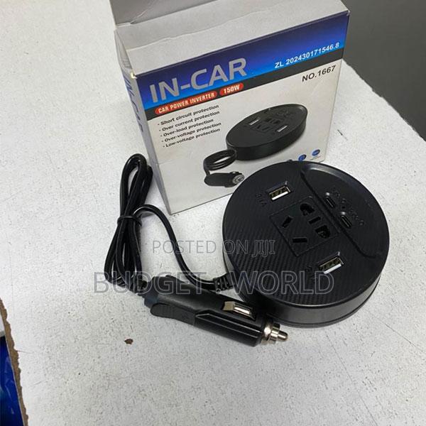 Mini 150w Portable Dc12v/24v to Ac 220v 2 Usb 2 Type-C 1 Sockets