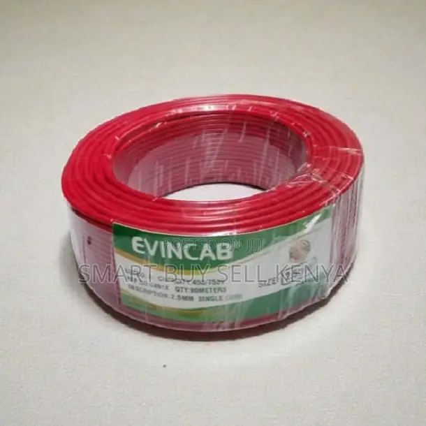Evin Red 2.5mm 90m PVC Flexible Long-Lasting Wiring Electrical Cable