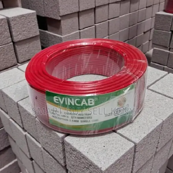 Evin Easy Install Red 2.5mm 90m Flexible PVC Wiring Electrical Cable