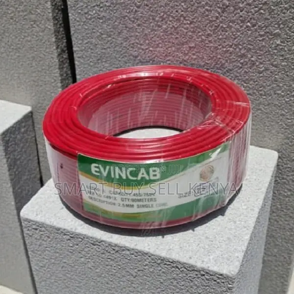 Evin Cost-Effective Red 2.5mm 90m PVC Insulated Electrical Cable