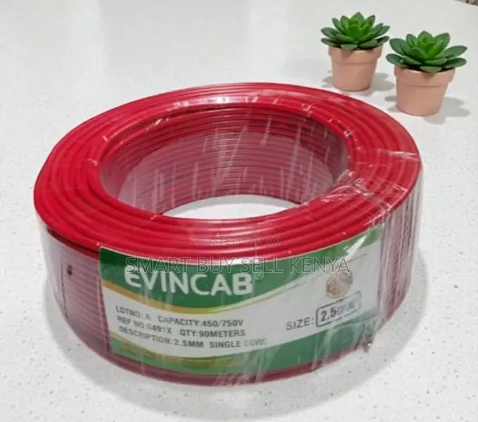 Evin Reliable Red 2.5mm 90m PVC Insulated Wiring Electrical Cable