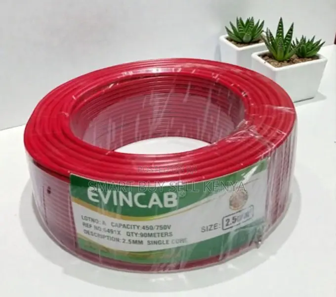 Evin Red 2.5mm 90m Heavy Duty Flame Retardant Wiring Electrical Cable