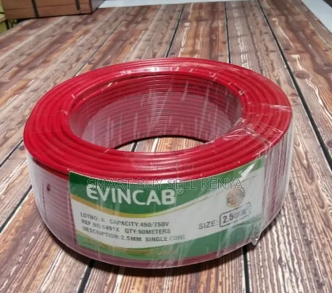 Evin Red 2.5mm 90m Heavy Duty PVC Insulated Flexible Electrical Cable