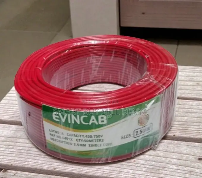 High Strength 2.5mm Red Single Core Electrical Wire Roll