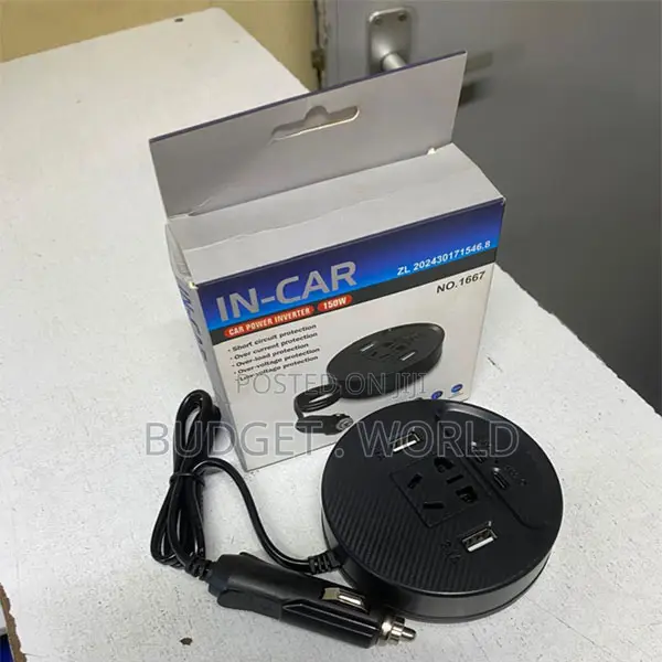 150w Car Inverter Dual Dc12v/24v 2usb Type-C 1socket Charging Solution