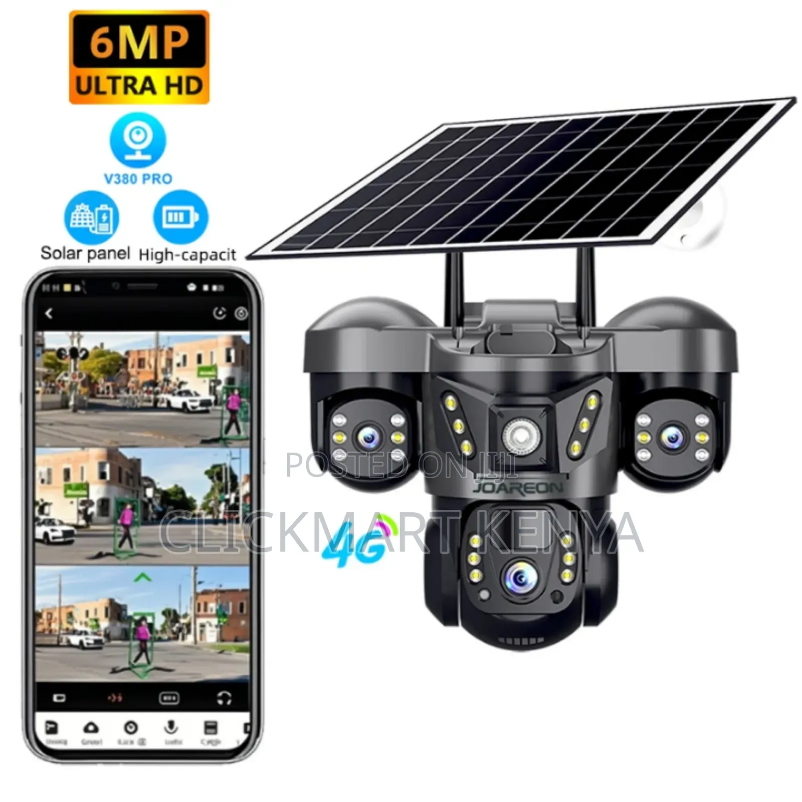 Solar CCTV Camera Triple Lens Simcard 4g CCTV Camera