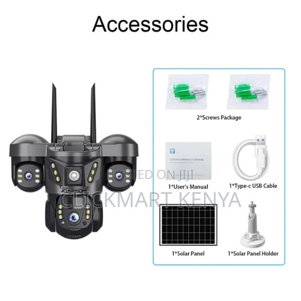 Solar CCTV Camera Triple Lens Simcard 4g CCTV Camera - thumbnail 4