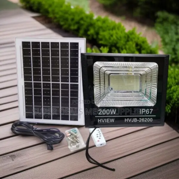 High Brightness 200w Watts Ip67 Dusk to Dawn Led Solar Flood Light