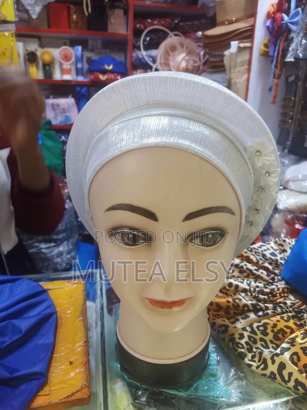 White Cream Ladies Quality Turban - main view