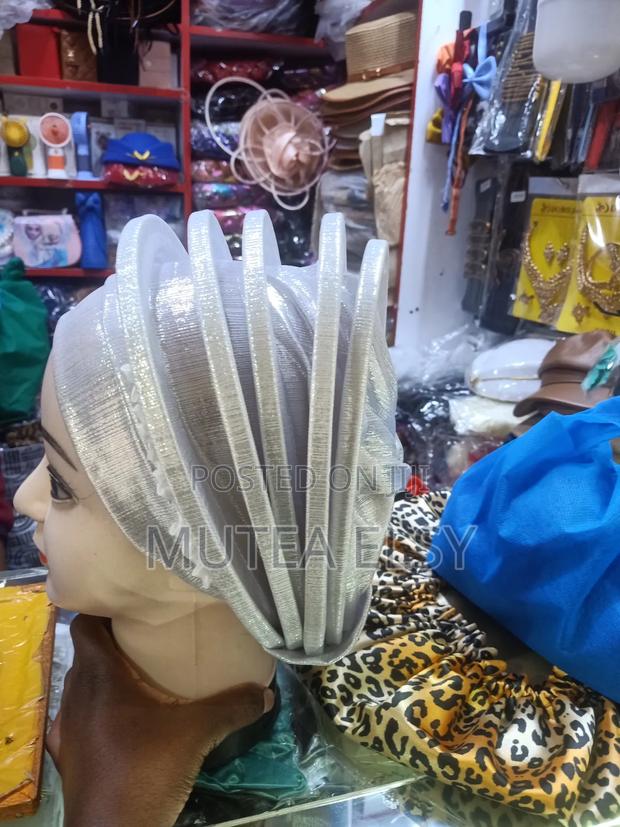 White Cream Ladies Quality Turban - thumbnail 4