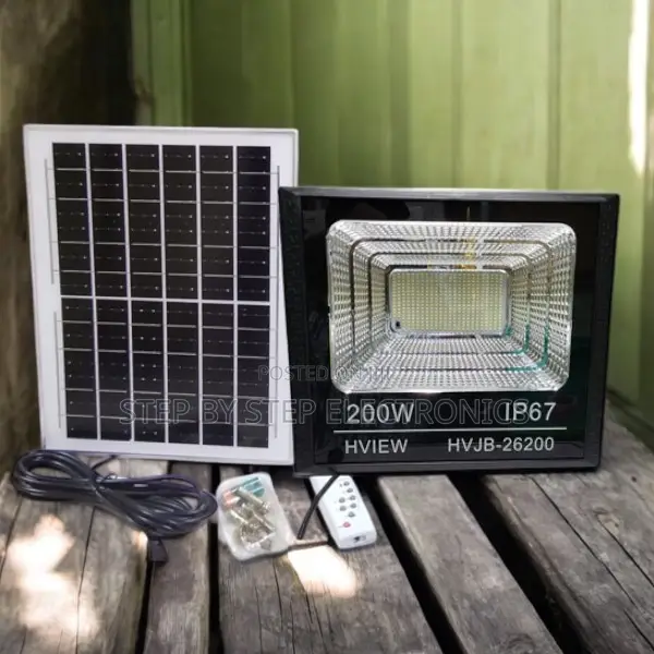 Dusk to Dawn Ip67 Water Proof 200 Watts Solar Flood Light Outdoor Lamp