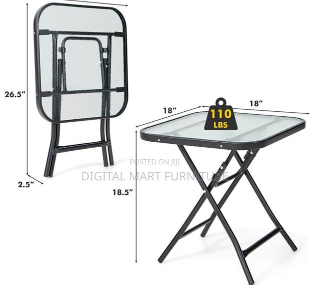 Foldable Black Table With Collapsible Legs - thumbnail 3
