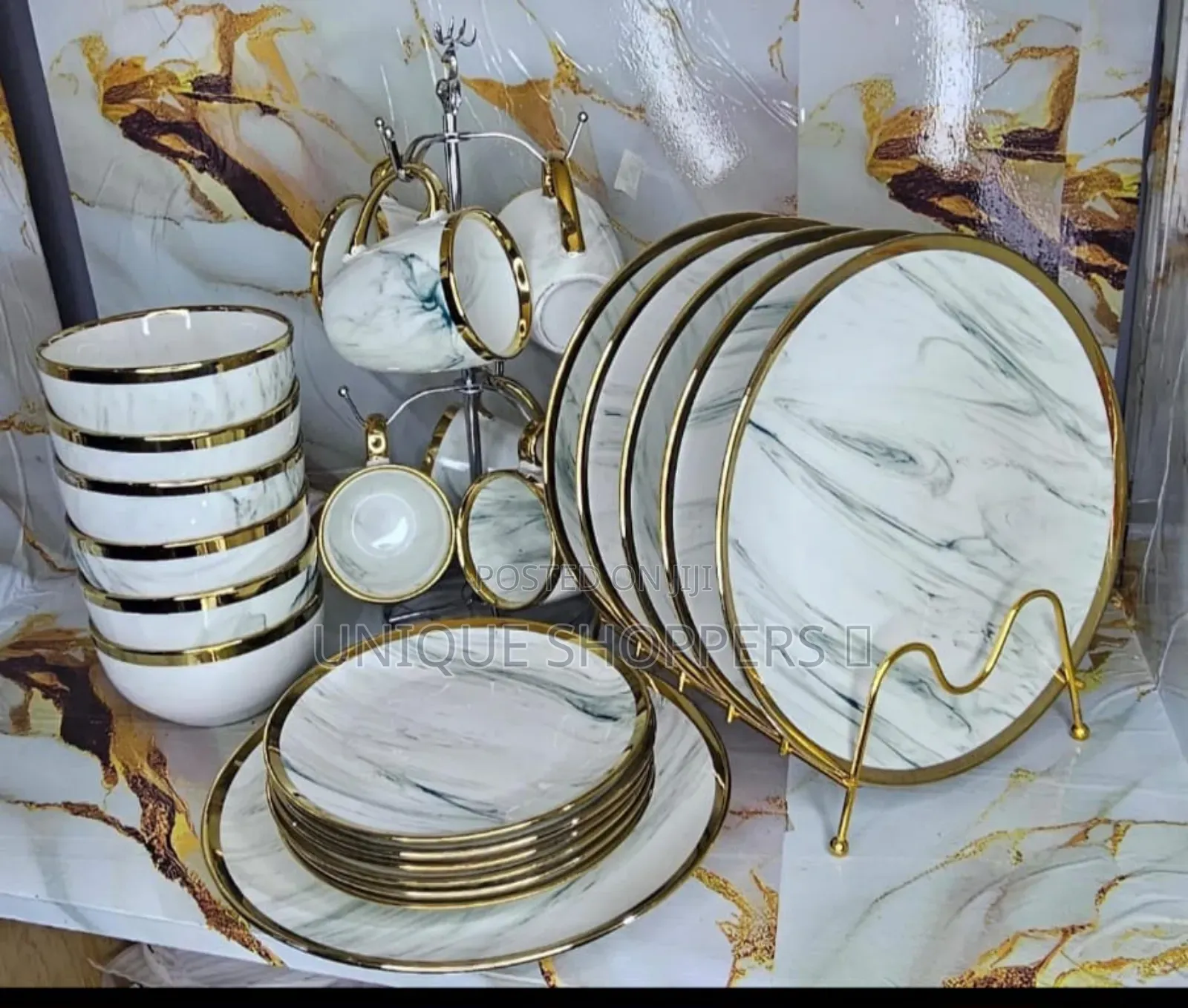 24pcs Ceramic Gold Dinner Set