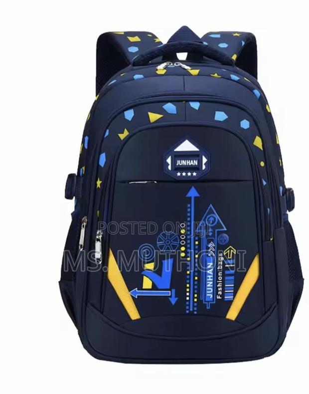 Geometric Pattern School Backpack - thumbnail 3