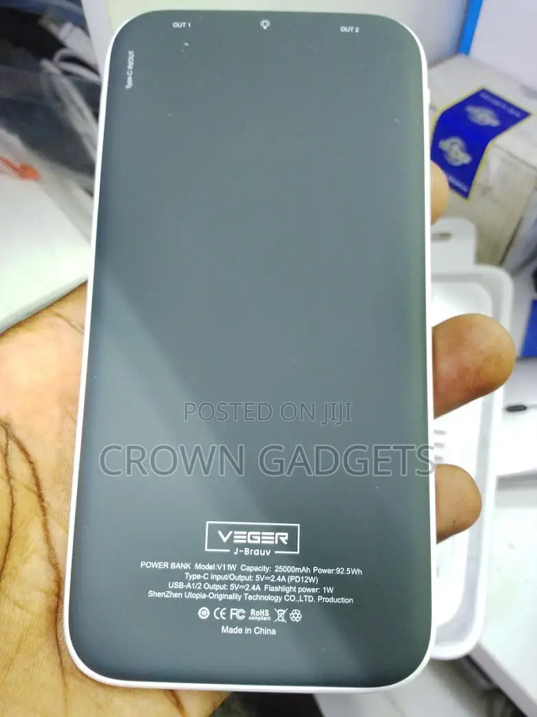 Veger V11w 25000mah Power Bank Fast Charging Type-C