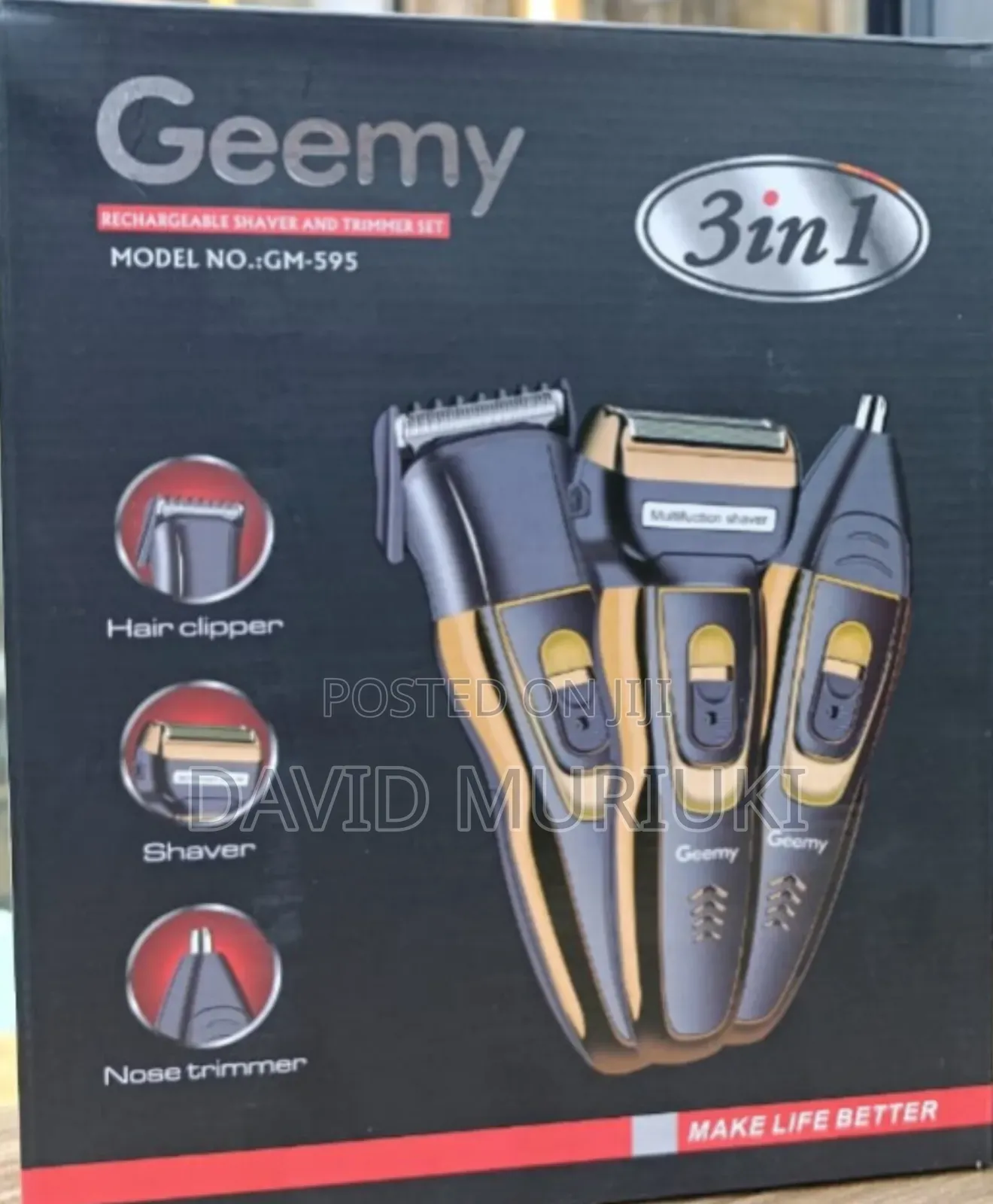 Geemy_ Rechargeable Shaver and Trimmer Set.