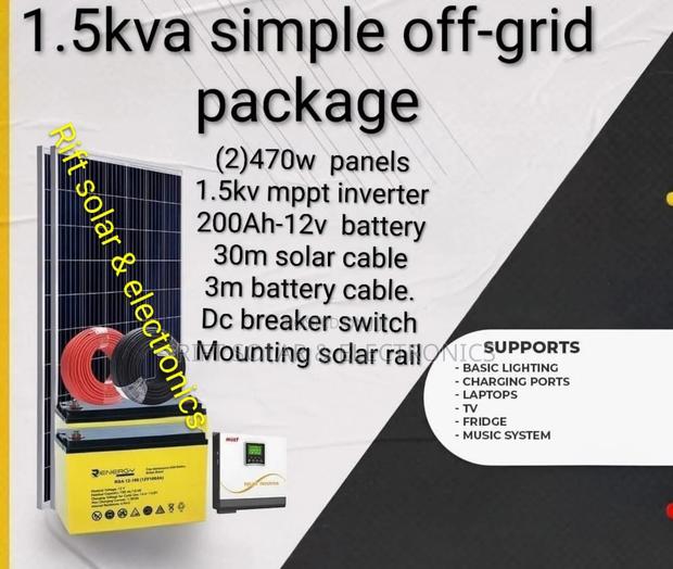 Pay on Delivery Offer 1.5kva House Simple Off-Grid Solar Package