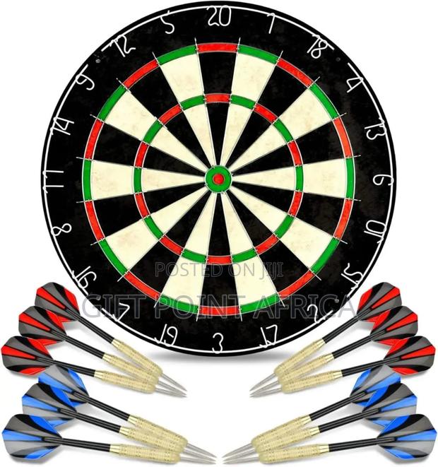 Proffessional Dart Board With Metallic Darts Arrows - main view