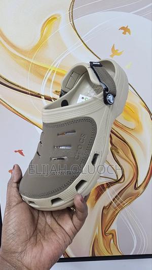 Quality Leather Crocs Classic Clog Sandals Light Brown, Khaki - thumbnail 2