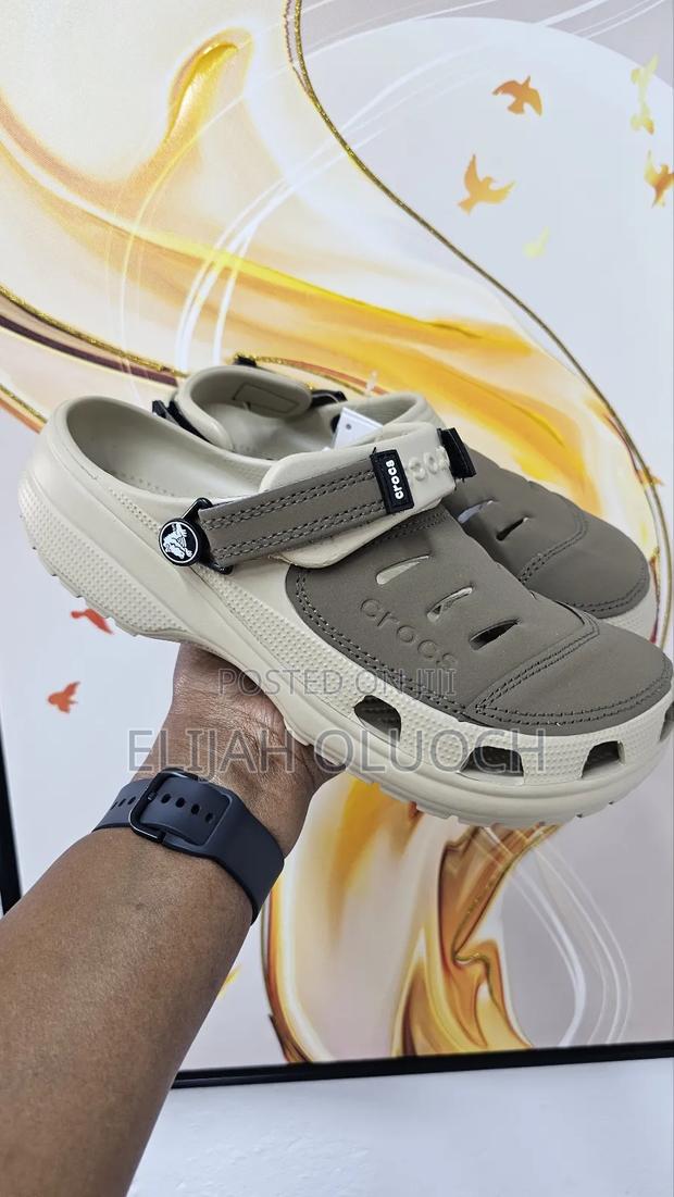 Quality Leather Crocs Classic Clog Sandals Light Brown, Khaki - thumbnail 4