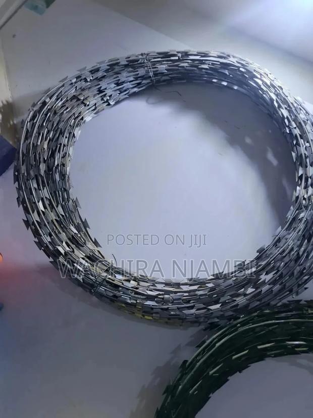 Silver Galvanized Razor Wire