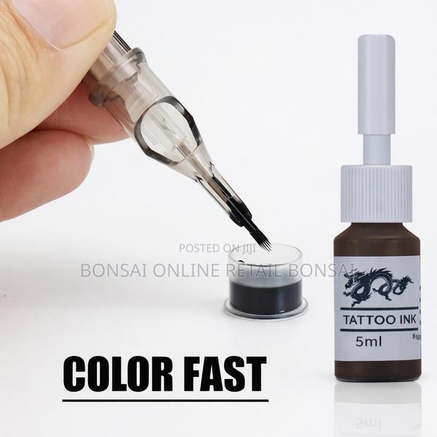 5ml Tattoo Ink Set – Black, Red, Green Yellow Color Bottles - thumbnail 5
